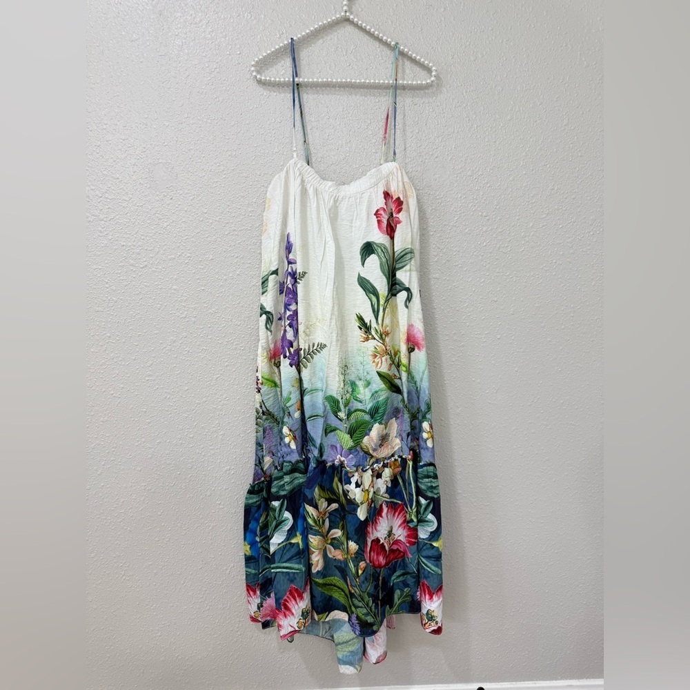 Anthroplogie Strapless Floral Maxi Dress Size L - Picture 3 of 12